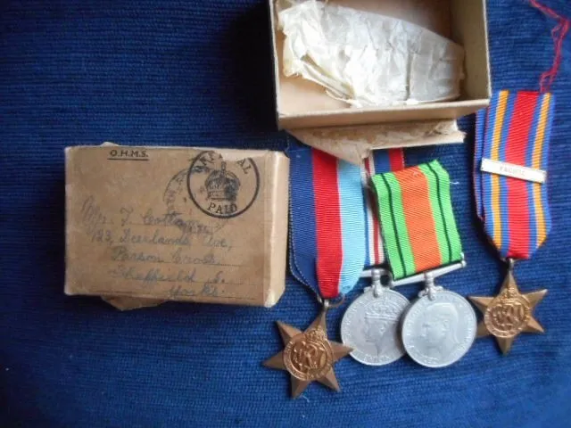 Ww2 Navy Burma  Medal Group To Cottam From Sheffield