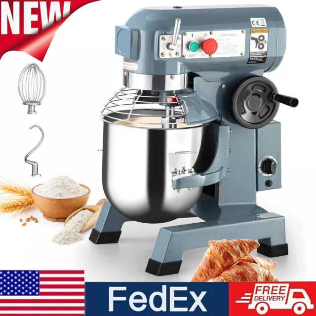 Commercial Food Mixer Electric Dough Mixer 15Qt 600W 110V 3 Speed+Stainless Bowl