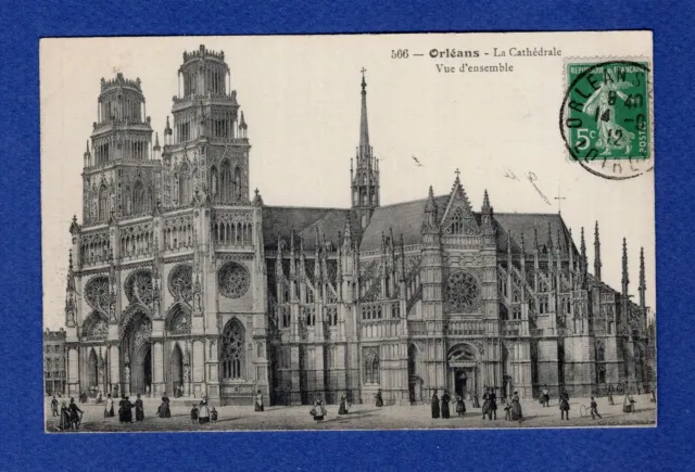 FC * CPA / Postcard: Orleans -> The Cathedral -> 1912 Overview