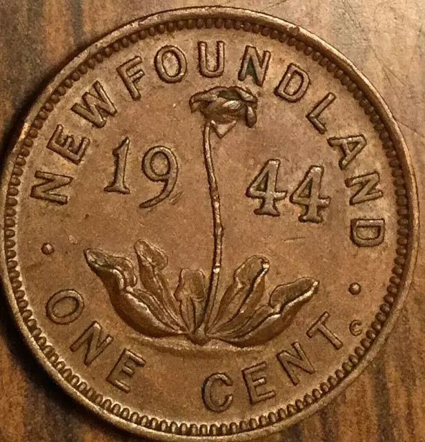 1944 Newfoundland Small One Cent Penny Coin