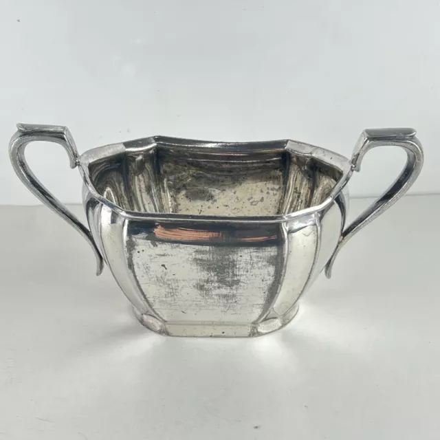 Antica zuccheriera in argento sheffield ciotola in silver plate inglese d'epoca 3