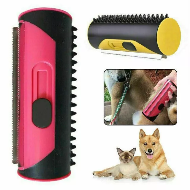 Pet Dog Cat Hair Fur Deshedding Shedding Trimmer Grooming Roll Comb Brush