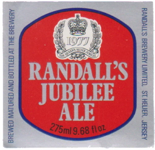 Randalls Brauerei Guernsey Randalls Jubilee Ale 275ml Bierflasche Etikett