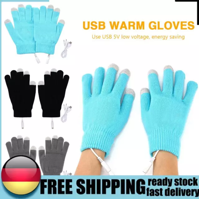 USB Electric Heating Gloves Comfortable Soft Wearable Winter Mittens Hand Warmer