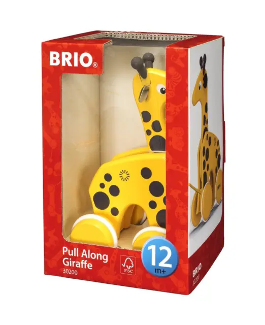 Pull Pull Along Wooden Toy - Giraffe - BRIO