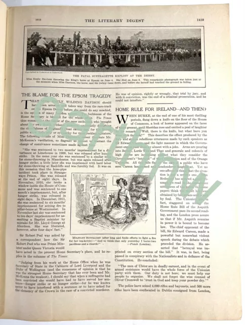 Suffragette 1913 Emily Davison Death At Epsom Photo Feature +Illinois Women Vote