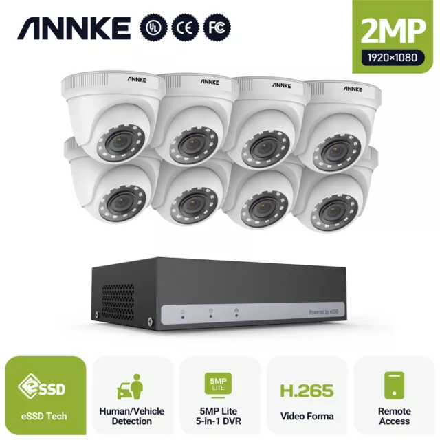 ANNKE 1080P Überwachungskamera 8CH 5MP Lite New-gen DVR Personen&Autoerkennung