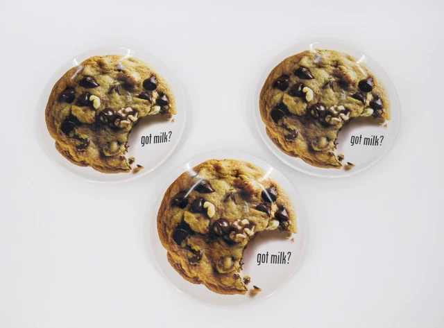 Got Milk? Cookie 1999 At Home International 8" Vintage Ceramic 3 Plate Set