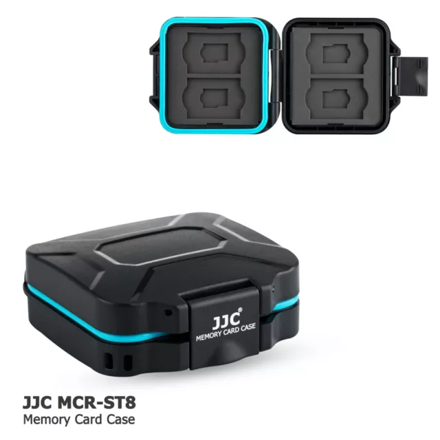 JJC Water-resistant Memory Card Case Holder fit 4 SD SDHC SDXC + 4 Micro SD Card