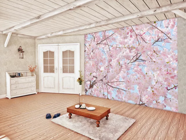 CHERRY BLOSSOM Wallpaper 144x100" Removable Wall Pink Japanese Flower Spring DIY 2