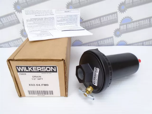 WILKERSON - X02-04-FM0 - Metal Bowl AUTOMATIC DRAIN - 1/2" NPT - 80GPH (NEW)