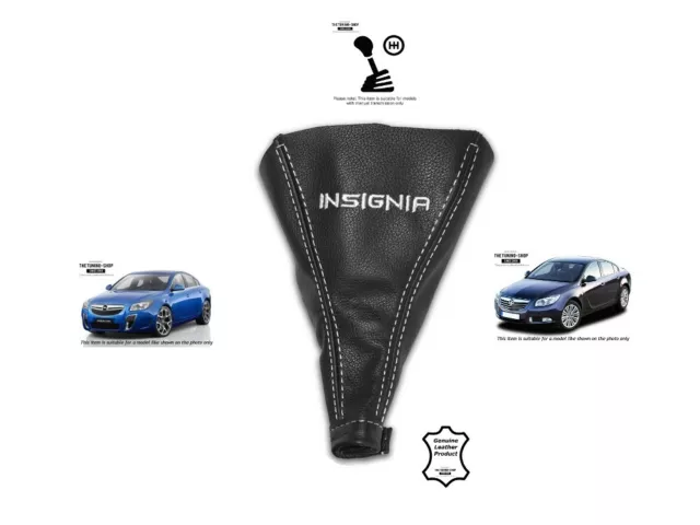 Gear Stick Gaiter For Opel Vauxhall Insignia 2008-2016 Leather White Embroidery