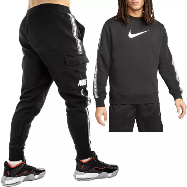 NIKE REPEAT Mens Full Tracksuits Sweat Joggers Casual Gym Sweatshirts & Bottoms