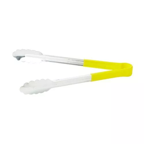 Winco UTPH-12Y, 12-Inch Utility Tong with Polypropylene Yellow Handle