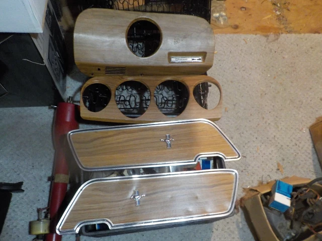 1969 1970 Mustang Mach 1 Boss Light Teak Dash Glove Box Clock Door Panel Bezels 1969 1970 Mustang Mach 1 Boss Light Teak Dash Glove Box Clock Door Panel Bezels