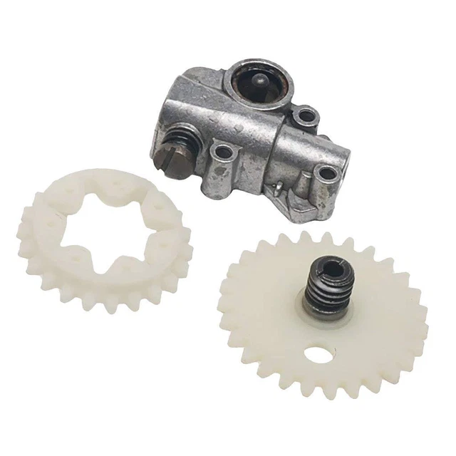 Gruppo Pompa Olio Per Motosega Con Pignone E Vite Senza Fine, Parti Di Ricambio Compatibili Con 25cc E 38cc 90743295