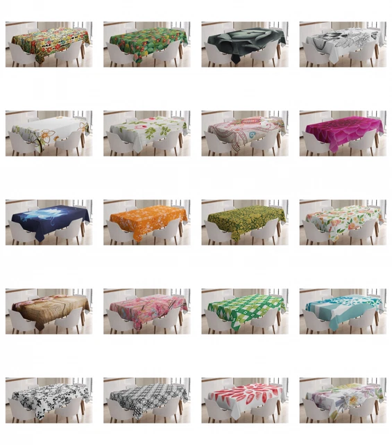 Ambesonne Flourish Flora Tablecloth Table Cover for Dining Room Kitchen