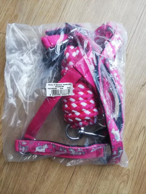 Headcollar and Lead Rope Set - Brand New Cob size, Pink Unicorn