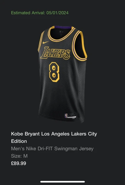 Nike Los Angeles Lakers Kobe Bryant Black Mamba City Edition Jersey | MEDIUM |