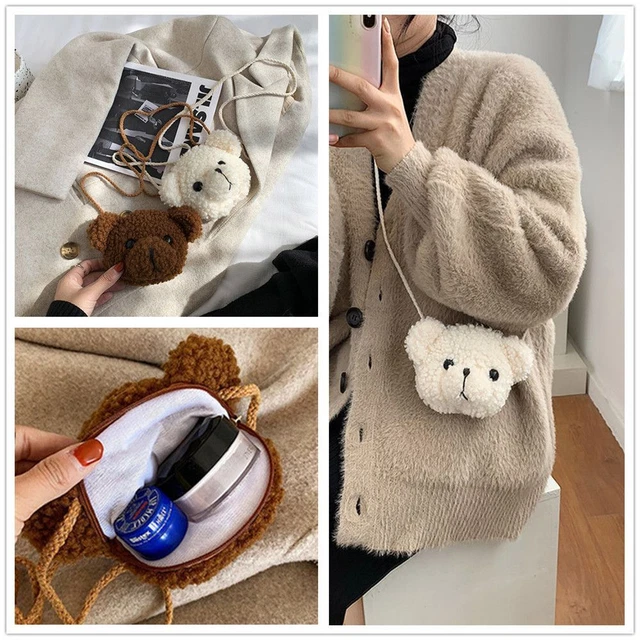 à main Sac en peluche Sac de messager Sac à bandoulière Ours de dessin animé