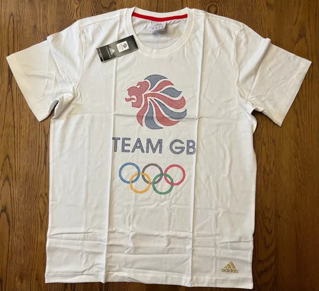 Adidas Official Olympic LONDON 2012 Team GB Logo Men's T-Shirt Size UK Large NEW