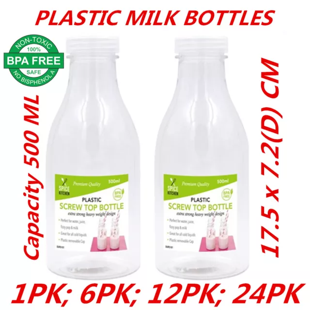 500ml Plastic Cup Drink Bottle Screw Top Water Juice Milk Mug BPA Free Drinkware