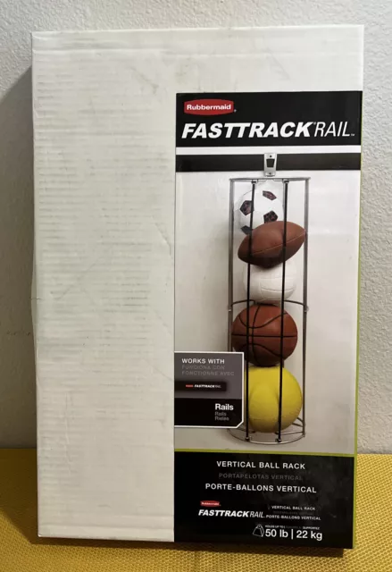 Rubbermaid FastTrack Garage Storage Vertical Ball Rack Individual, Brand New!!