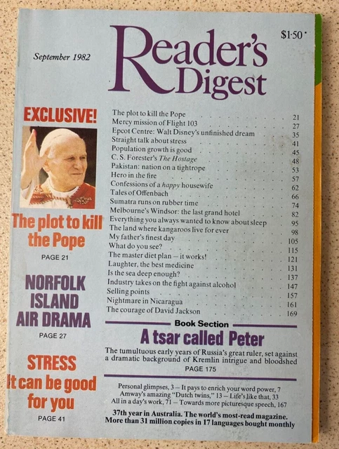 Reader's Digest Vintage Magazine September 1982 - Family History War News......