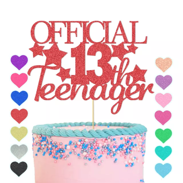 Official 13 Teenager Cake Topper Happy 13th Birthday Party Decoration Son Stars