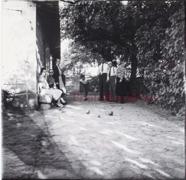 FRANCE Family Ball Set c1930 Photo Glass Plate Stereo Vintage P29L7n
