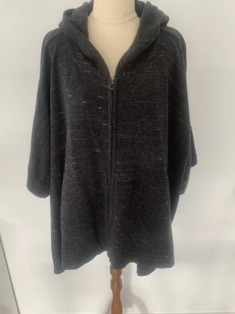 Country Road Ladies Dark Grey Wool Hooded Jacket - Size M