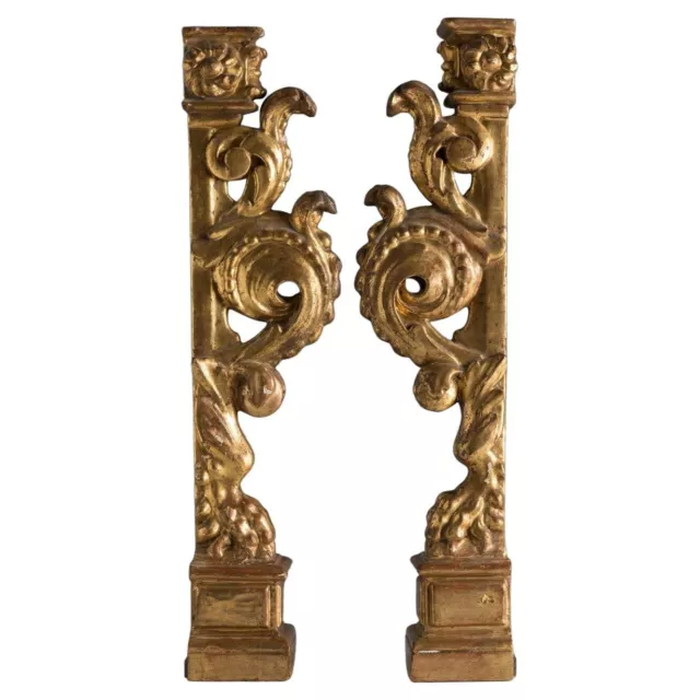 PAIR OF LATE 17TH CENTURY GILTWOOD SPANISH ALTARPIECE ELEMENTS - Architectural