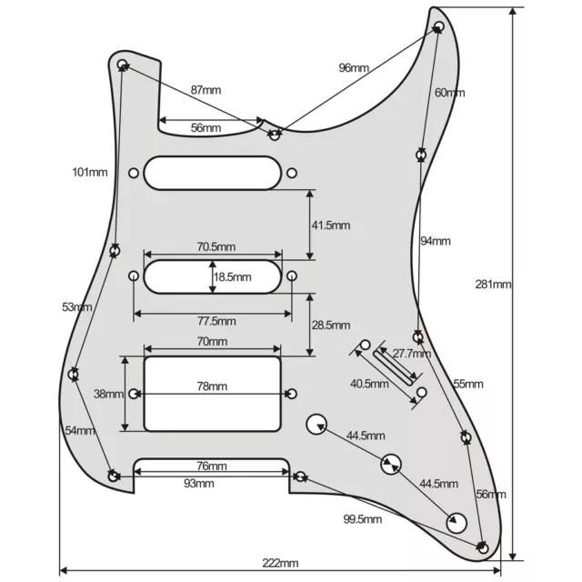 Plaque à gratter pickguard pour guitare Strat Strat Stratocaster HSS convient à Fender USA 2