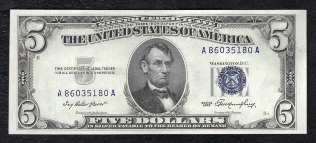 Fr. 1655 1953 $5 Five Dollars Silver Certificate Note Gem Uncirculated (B)
