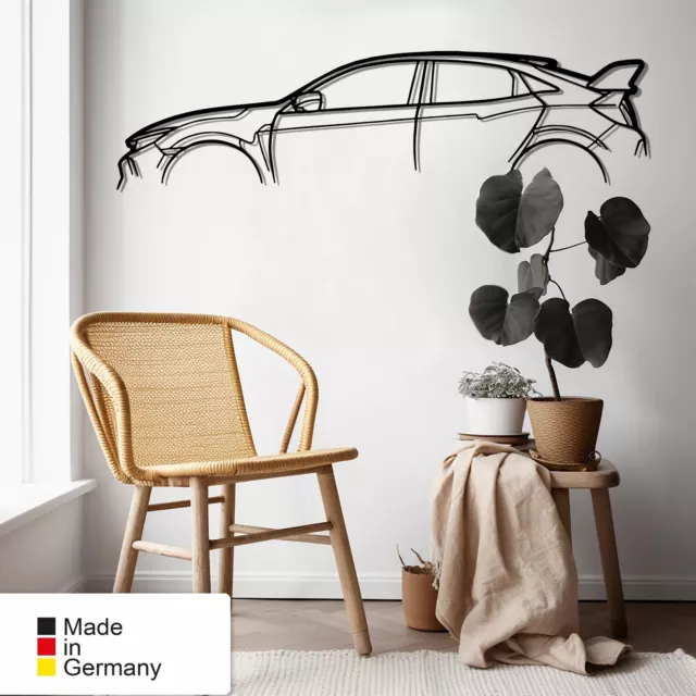 für HONDA CIVIC TYPE, Metall Wandbild, Wanddeko, Auto Silhouette, Metal Wall Art 3