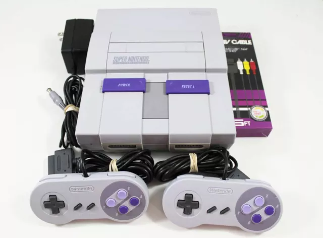 Super Nintendo SNES System Console With 2 Controllers