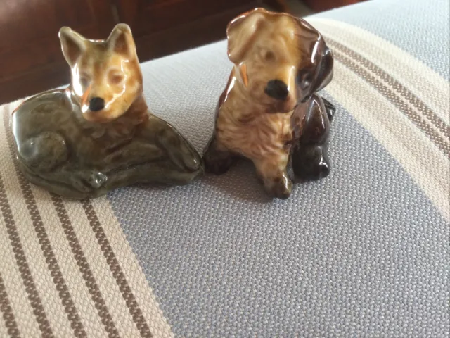 Wade Whimsies Dogs. Alsatian and Terrier Puppy