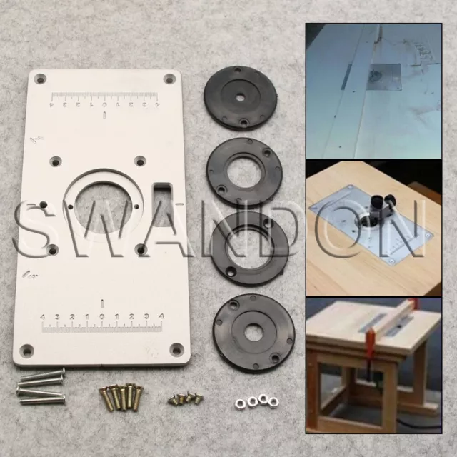 235x120x8mm Aluminium Alloy Plunge Router Table Insert Plate Ring Woodworking