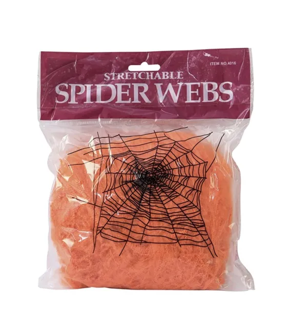 Halloween Decoration Items for Halloween Party Supply (Spider Web- Orange)