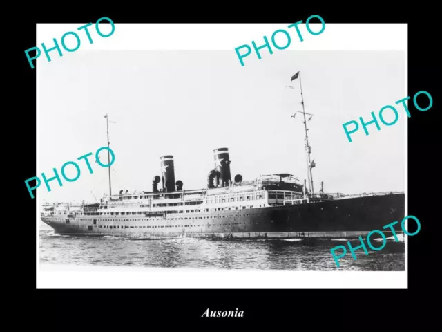 LARGE OLD HISTORIC MERCHANT SHIP PHOTO OF THE STEAMSHIP SS AUSONIA c1920s