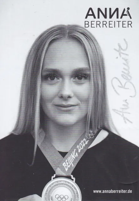 Anna BERREITER - Deutschland, Silber Olympia 2022 Rodeln, Original-Autogramm!