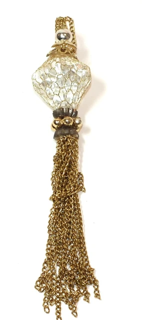 Crystal Gold Tassel Ornament Christmas Tree Holiday Metal Chain Tassels Decor