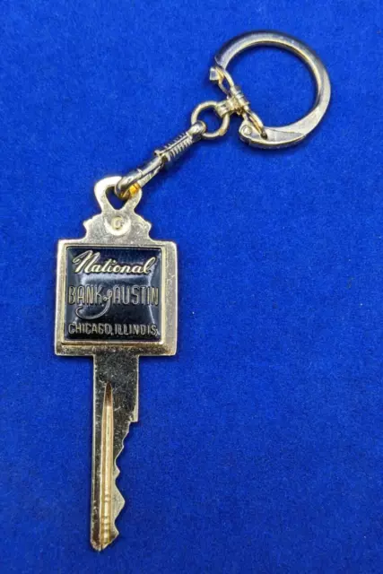 Advertising Keychain National Bank of Austin Chicago Illinois Monogram J Vintage