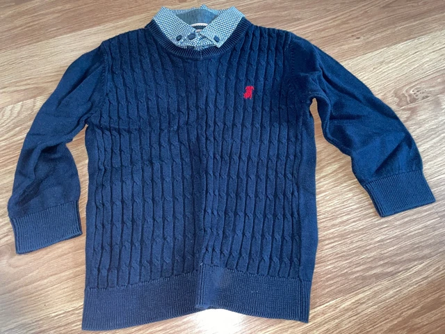 Maglione Pullover A Maniche Lunghe Debhams Ragazzo 2-3 Anni Blu (Ex Condi)