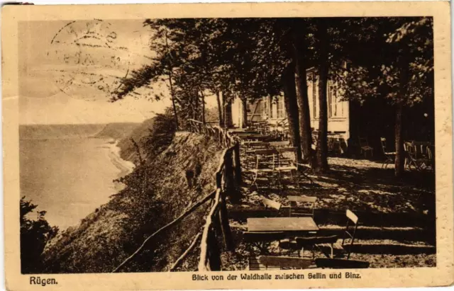 CPA AK Insel RÜGEN Blick von der Waldhalle zw SELLIN und BINZ GERMANY (670412)