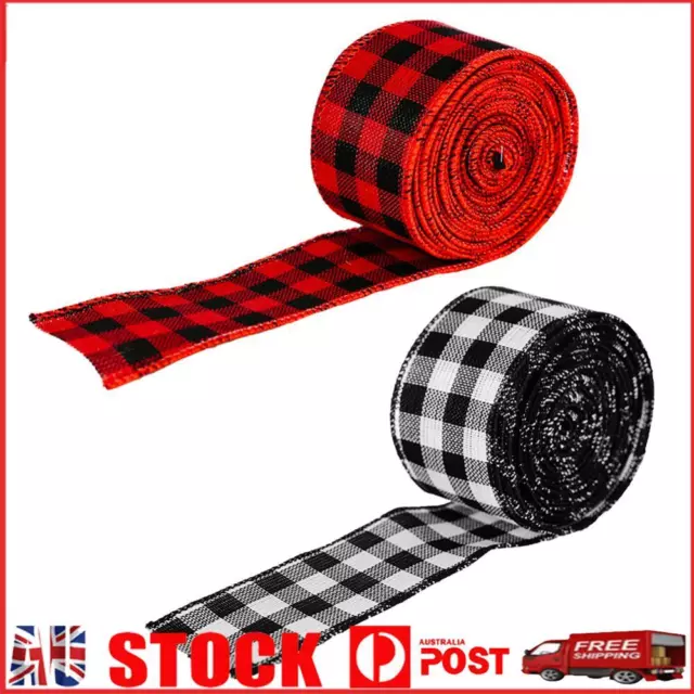 Lattice Plaid Ribbon DIY Bow Crafts Gift Packing Ribbon Christmas Decor Supplies