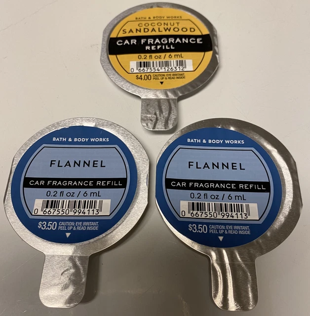 Bath & Body Works Scentportable Car Refills Flannel Coconut Sandalwood