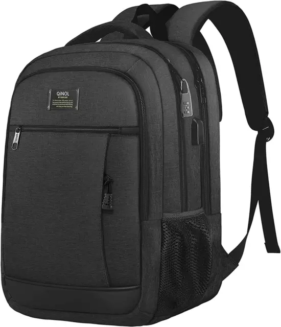 Laptop Backpack with USB Charging Port, Water Resistant 15.6 Inch Computer Bag (