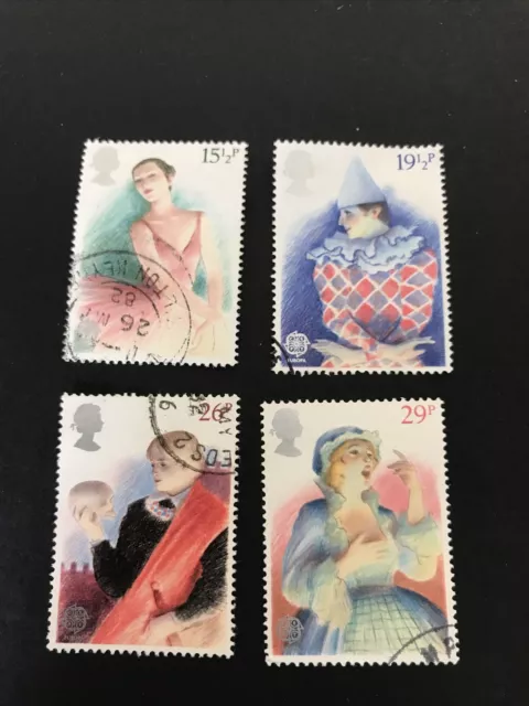 G B Postage Stamp Set Used 1982 British Theatre