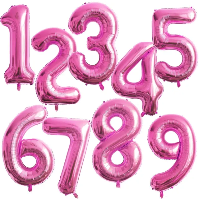 Luftballons Zahlen 100 cm Nummer Pink Alter Hochzeit Geburtstag Party Ballon